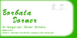 borbala dormer business card