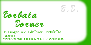 borbala dormer business card